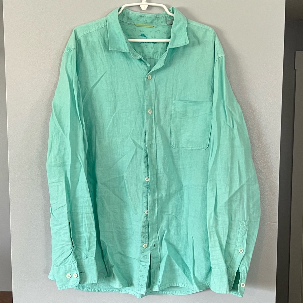 Tommy Bahama long sleeve linen button up casual shirt